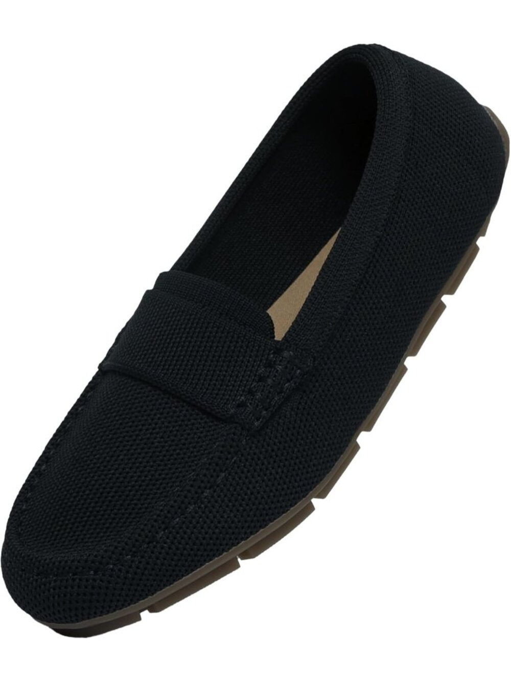 🆕Women's Dark Black Mesh fabric Loafer Shoes Comfortable Casual Flat Shoes